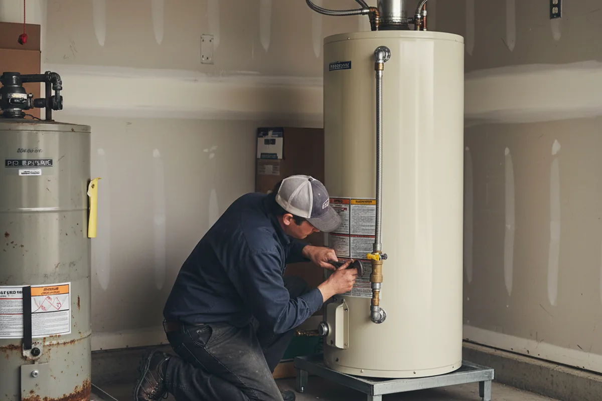 Water heater and shutoff valve replacement in Chenoa